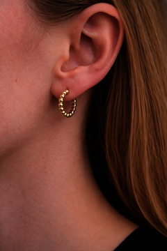 Žluté zlato náušnice kroužky KULIČKY